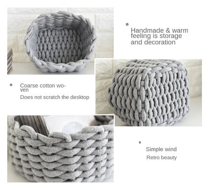 Nordic Cotton Rope Woven Basket Storage Organizer