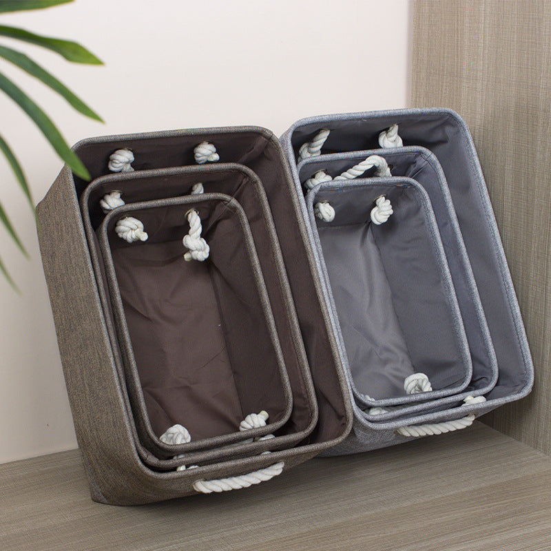 Cotton Linen Folding Storage Baskets