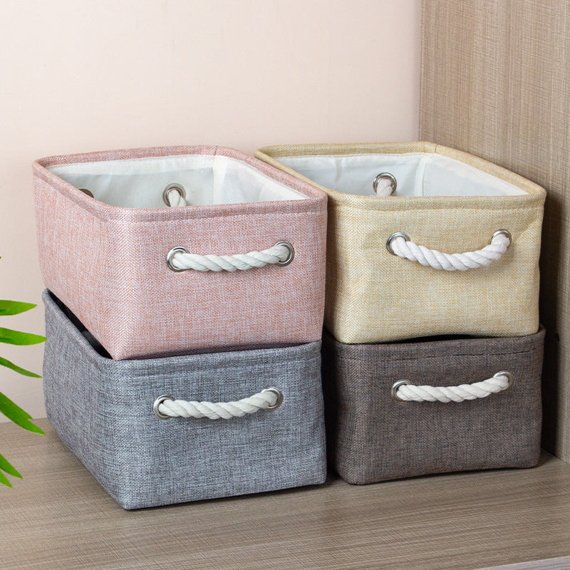 Cotton Linen Folding Storage Baskets