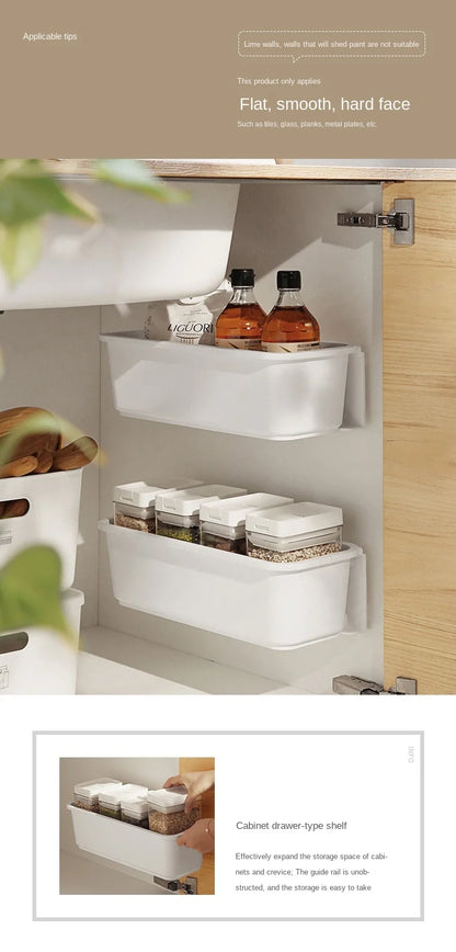 Under Sink Storage Rack Organizer Spice Bottle Shelf