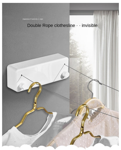 Retractable Double Row Clothesline Wall-Mounted Dryer