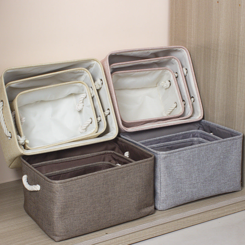 Cotton Linen Folding Storage Baskets