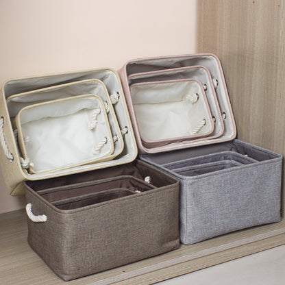 Cotton Linen Folding Storage Baskets