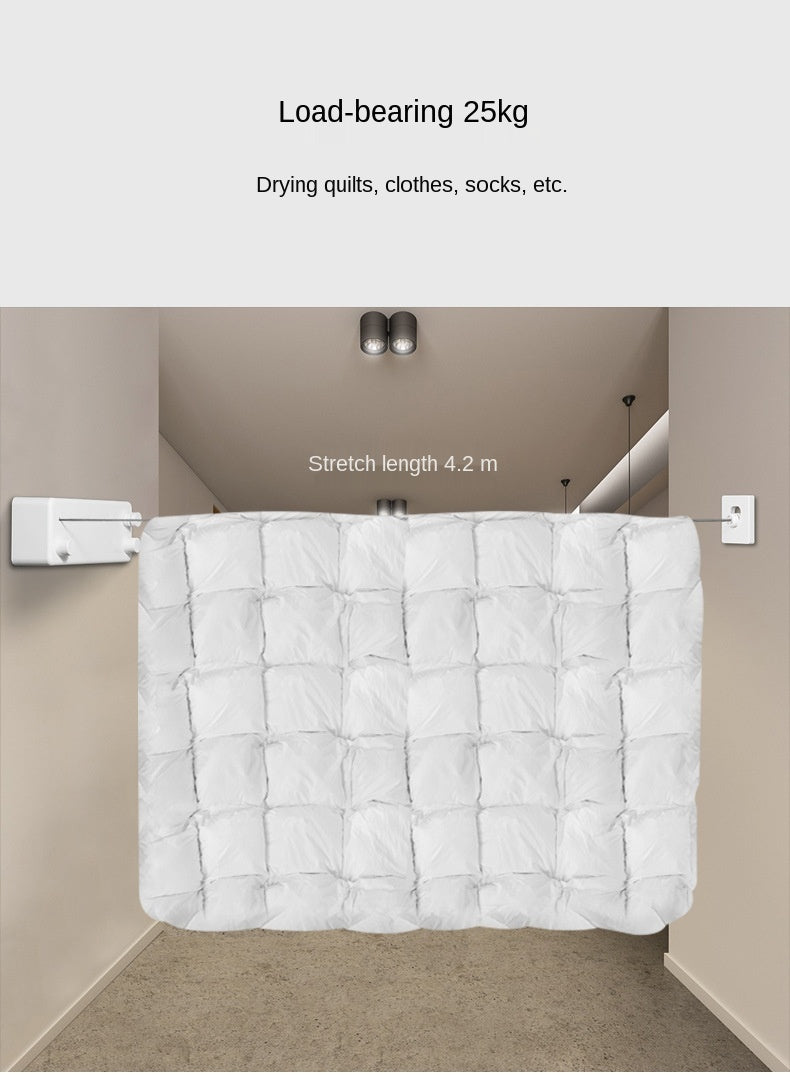 Retractable Double Row Clothesline Wall-Mounted Dryer