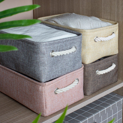 Cotton Linen Folding Storage Baskets