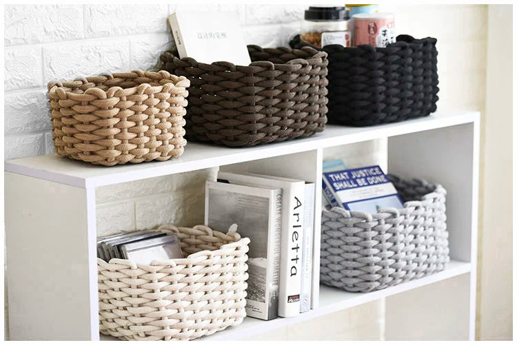 Nordic Cotton Rope Woven Basket Storage Organizer