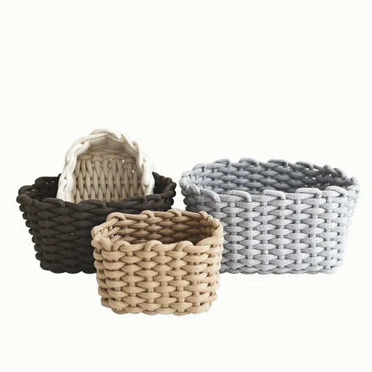 Nordic Cotton Rope Woven Basket Storage Organizer