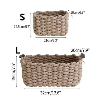 Nordic Cotton Rope Woven Basket Storage Organizer