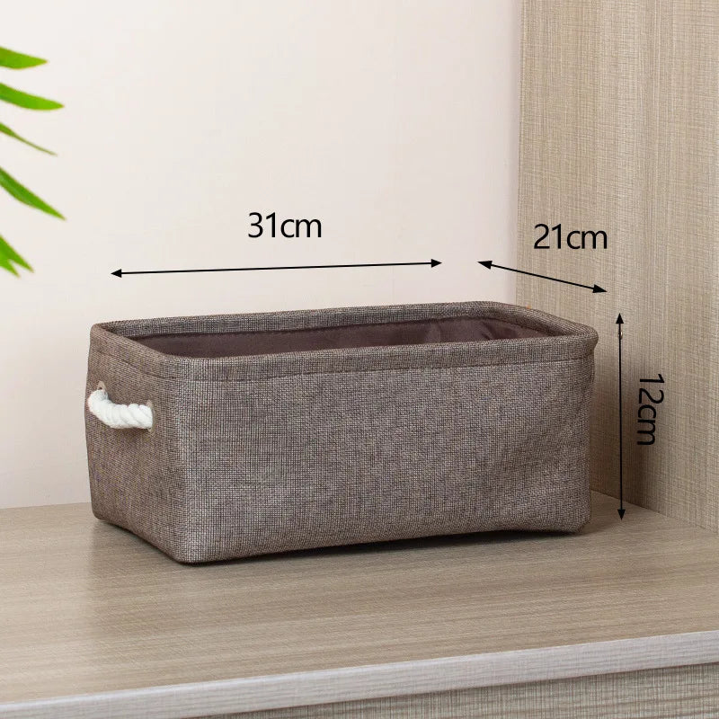 Cotton Linen Folding Storage Baskets