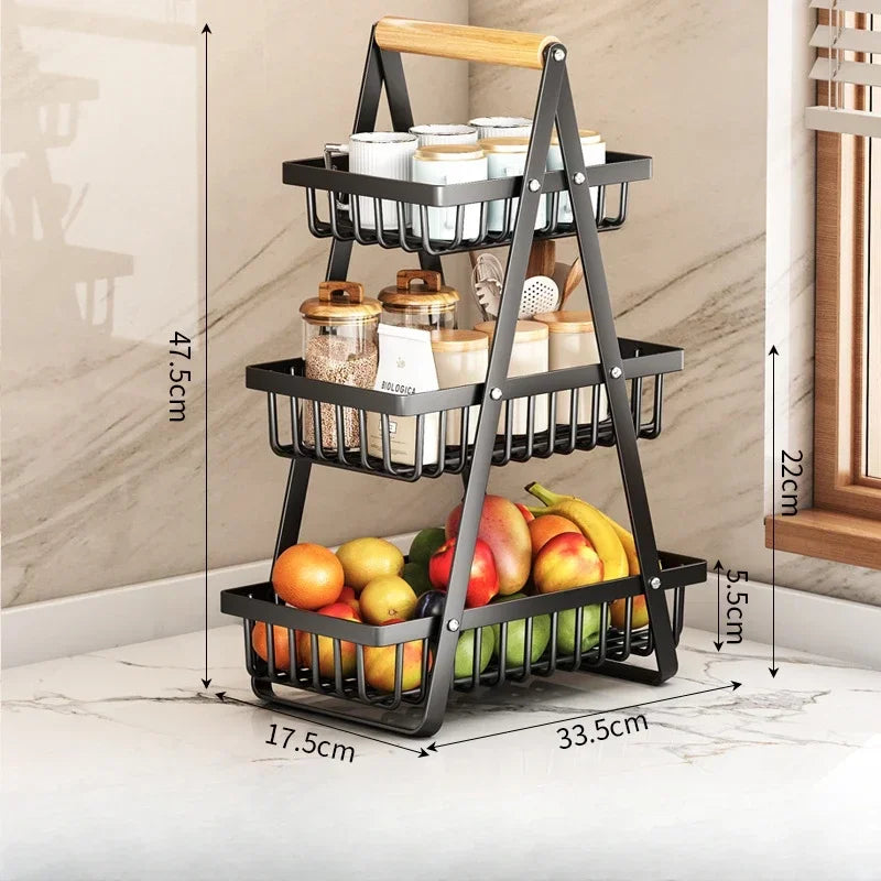 2/3-Tier Countertop Fruit Basket Organizer