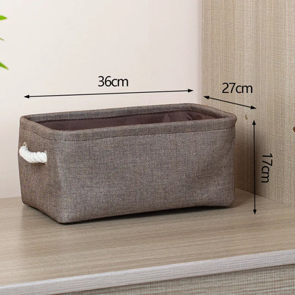 Cotton Linen Folding Storage Baskets