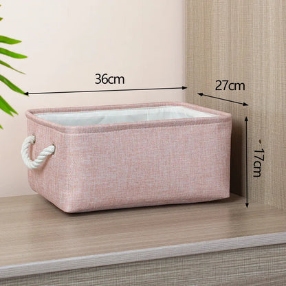 Cotton Linen Folding Storage Baskets