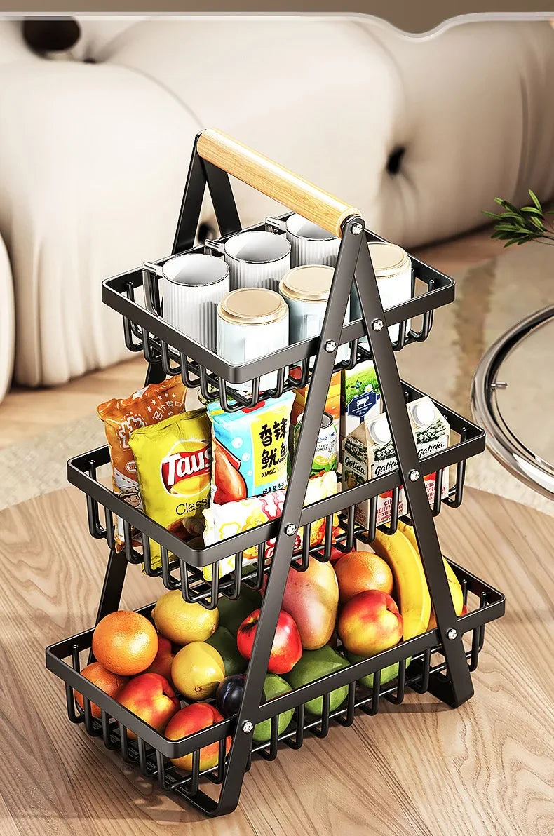 2/3-Tier Countertop Fruit Basket Organizer