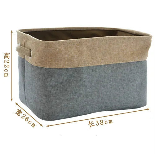 Cotton Linen Folding Storage Baskets