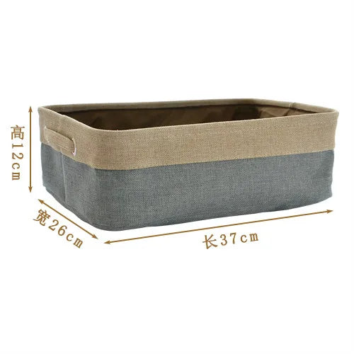 Cotton Linen Folding Storage Baskets