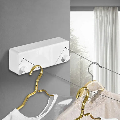 Retractable Double Row Clothesline Wall-Mounted Dryer