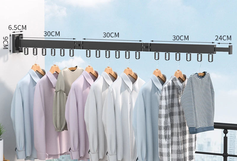 Retractable Folding Clothes Drying Rack