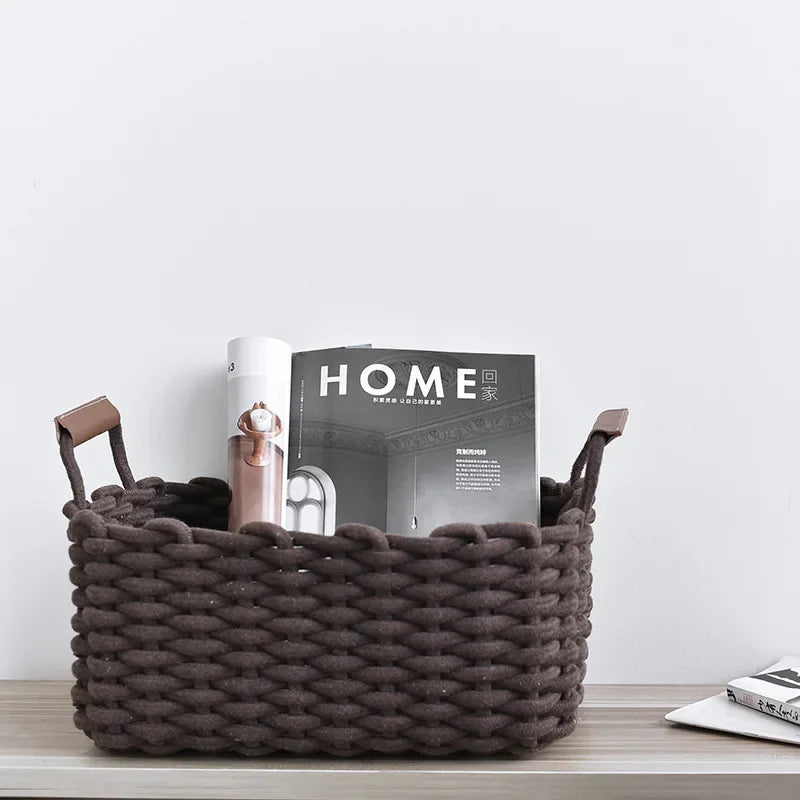 Nordic Cotton Rope Woven Basket Storage Organizer