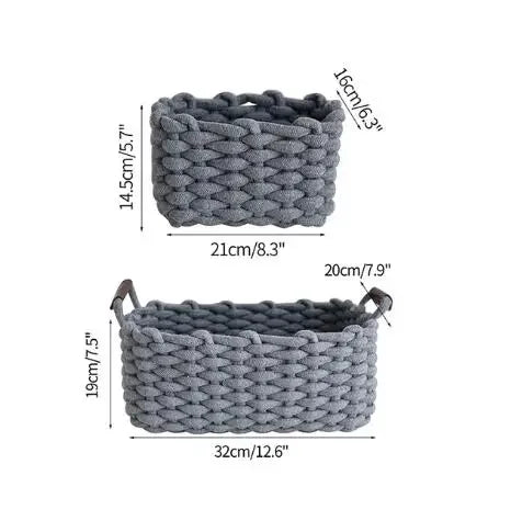 Nordic Cotton Rope Woven Basket Storage Organizer