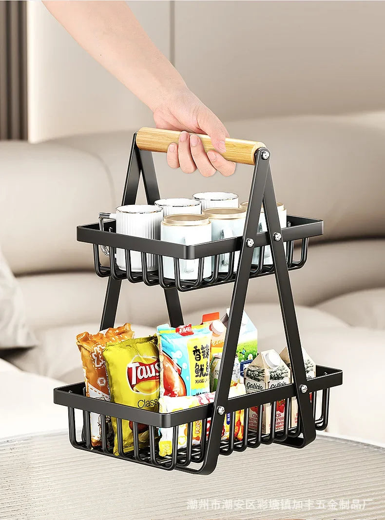 2/3-Tier Countertop Fruit Basket Organizer