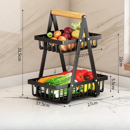 2/3-Tier Countertop Fruit Basket Organizer