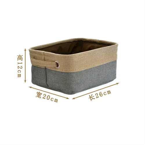 Cotton Linen Folding Storage Baskets