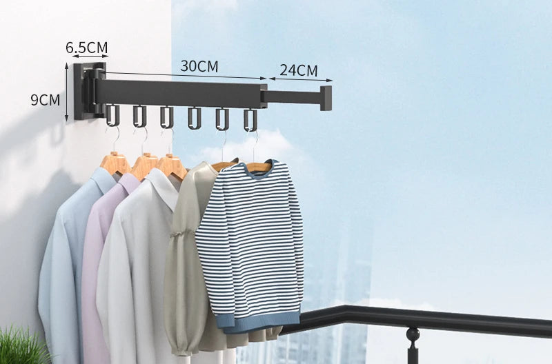 Retractable Folding Clothes Drying Rack