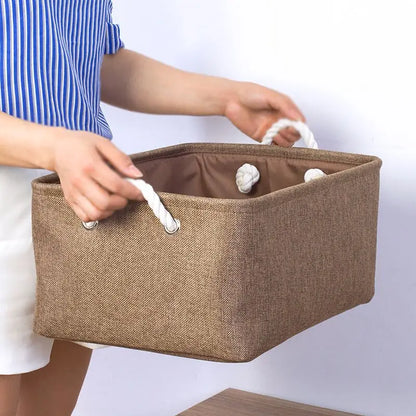 Cotton Linen Folding Storage Baskets