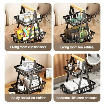 2/3-Tier Countertop Fruit Basket Organizer