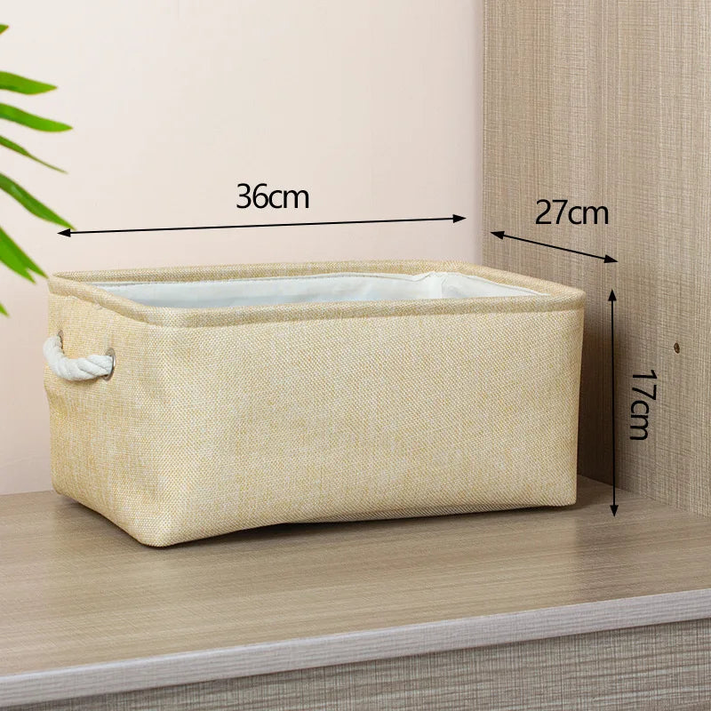 Cotton Linen Folding Storage Baskets