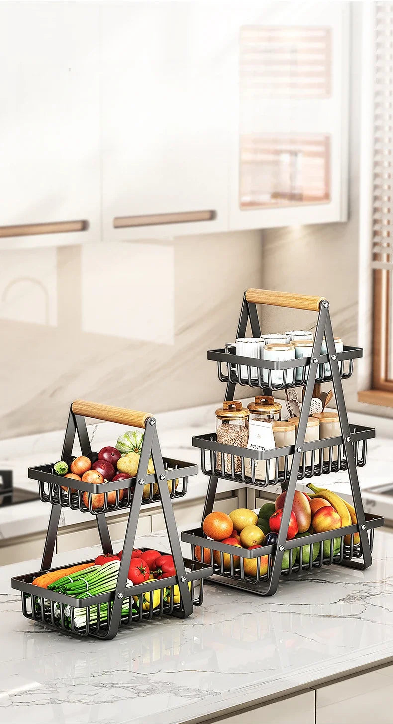 2/3-Tier Countertop Fruit Basket Organizer