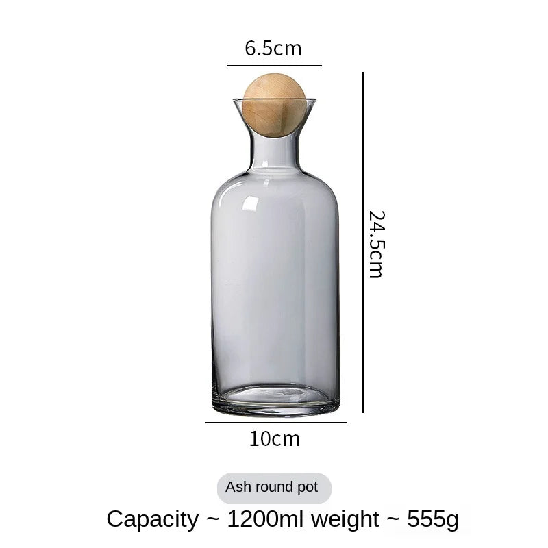 Nordic Glass Carafe with Wood Lid