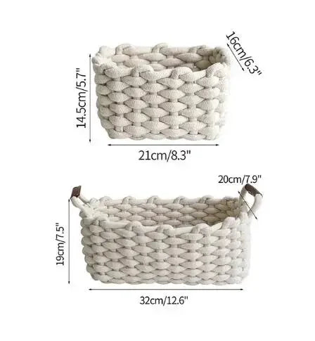 Nordic Cotton Rope Woven Basket Storage Organizer