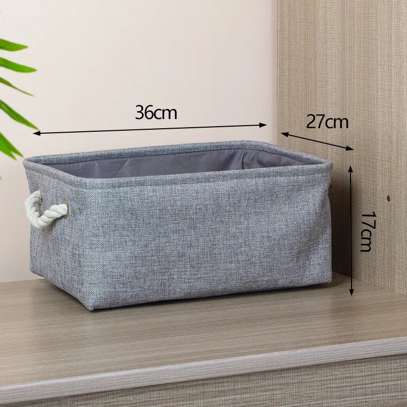 Cotton Linen Folding Storage Baskets