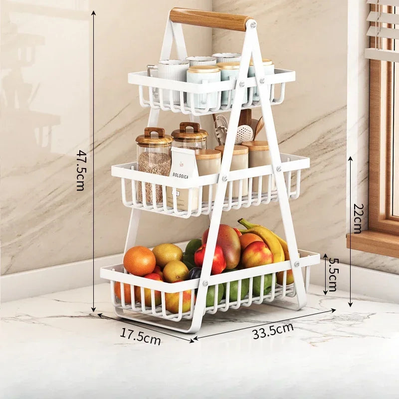 2/3-Tier Countertop Fruit Basket Organizer