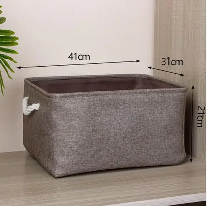 Cotton Linen Folding Storage Baskets