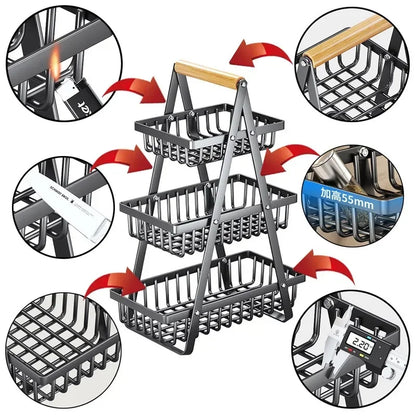 2/3-Tier Countertop Fruit Basket Organizer